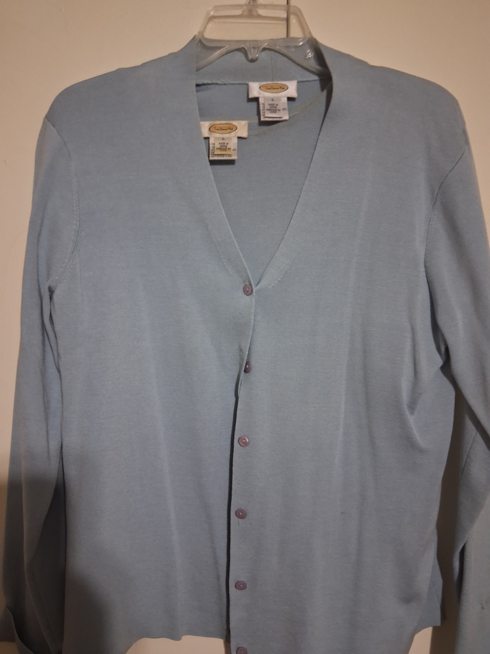 Talbots Light Blue V-Neck Button Cardigan